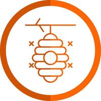 Beehive Line Orange Circle Icon vector