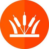 Reeds Glyph Red Circle Icon vector