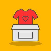 ropa donación lleno sombra icono vector