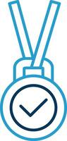 Achievement Line Blue Two Color Icon vector