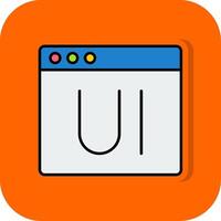 Ui Filled Orange background Icon vector