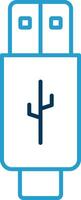 Usb Line Blue Two Color Icon vector