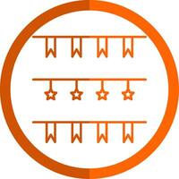 guirnalda línea naranja circulo icono vector