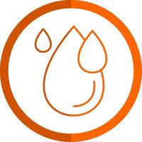 Water Drop Line Orange Circle Icon vector