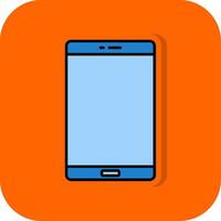 inteligente teléfono lleno naranja antecedentes icono vector