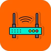 Wifi enrutador lleno naranja antecedentes icono vector