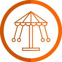 Carousel Cup Line Orange Circle Icon vector