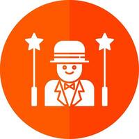 Magician Glyph Red Circle Icon vector