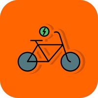 Electric Bicycle Filled Orange background Icon vector