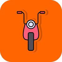 Motorcycle Filled Orange background Icon vector