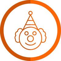 Clown Line Orange Circle Icon vector