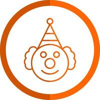 payaso línea naranja circulo icono vector