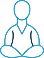 Meditation Line Blue Two Color Icon vector
