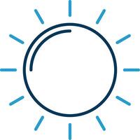 Sun Line Blue Two Color Icon vector