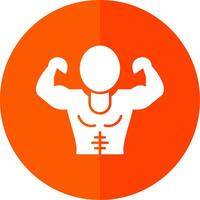 Muscle Man Glyph Red Circle Icon vector