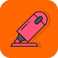 Highlighter Filled Orange background Icon vector