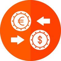 Currency Exchange Glyph Red Circle Icon vector