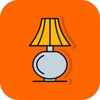 Table Lamp Filled Orange background Icon vector