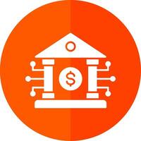 Banking System Glyph Red Circle Icon vector