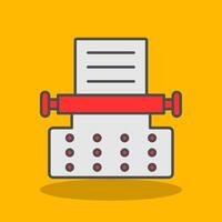 Typewriter Filled Shadow Icon vector