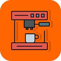 café máquina lleno naranja antecedentes icono vector