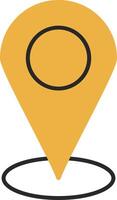 Starred Location Skined Filled Icon vector