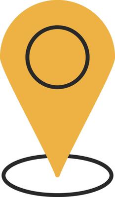 Starred Location Skined Filled Icon