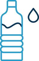 Water Bottle Line Blue Two Color Icon vector