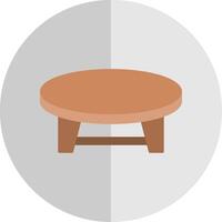 café mesa plano escala icono vector