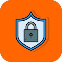 Lock Filled Orange background Icon vector