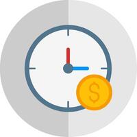 hora es dinero plano escala icono vector