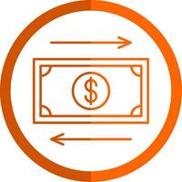 Cash Flow Line Orange Circle Icon vector