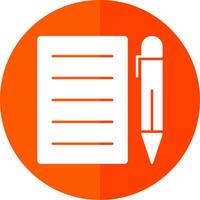 Pen And Paper Glyph Red Circle Icon vector