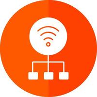 Network Glyph Red Circle Icon vector
