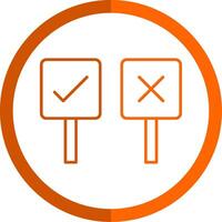 Decision Making Line Orange Circle Icon vector