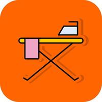 Iron Board Filled Orange background Icon vector