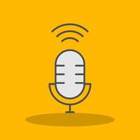 Voice Assistant Filled Shadow Icon vector
