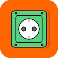Socket Filled Orange background Icon vector