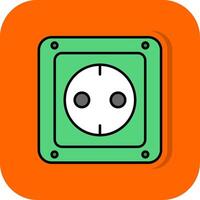 Socket Filled Orange background Icon vector