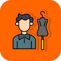 Tailor Filled Orange background Icon vector