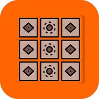 Tiles Filled Orange background Icon vector