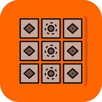 Tiles Filled Orange background Icon vector