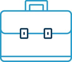 Briefcase Line Blue Two Color Icon vector