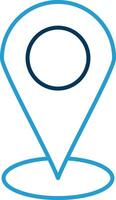 Starred Location Line Blue Two Color Icon vector