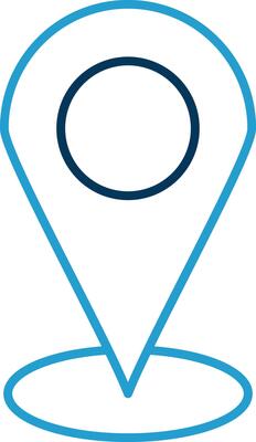 Starred Location Line Blue Two Color Icon