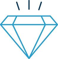 Diamond Line Blue Two Color Icon vector