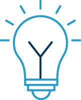 Light Bulb Line Blue Two Color Icon vector