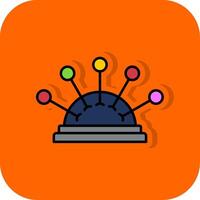 Pin Cushion Filled Orange background Icon vector