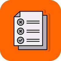 Check List Filled Orange background Icon vector