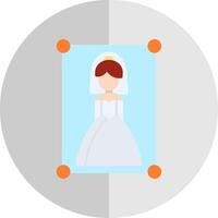 Boda fotografía plano escala icono vector